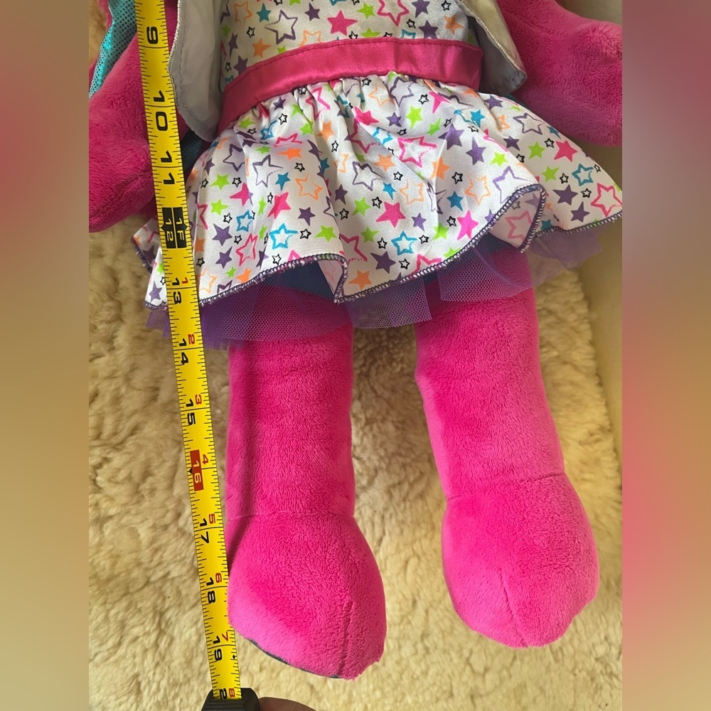Build A Bear HG Honey Girls Hot Pink Bunny Risa Plush, 18" 2015 Rock Star Doll - Picture 9 of 10